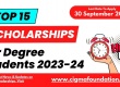 Top 15 scholarships For Degree Students 2023-24